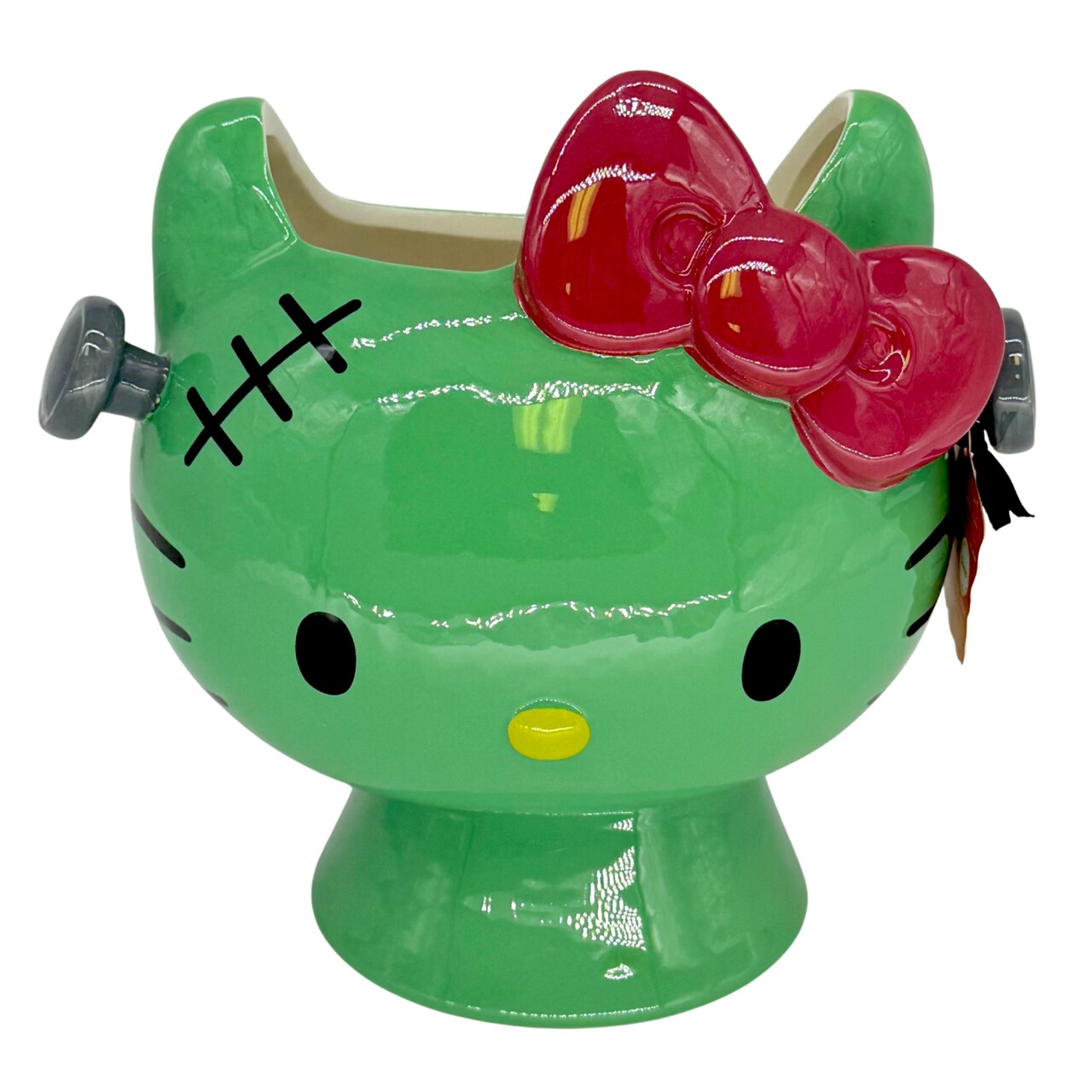 Blue Sky Clayworks Hello Kitty Green Frankenstien Monster Halloween Candy Bowl